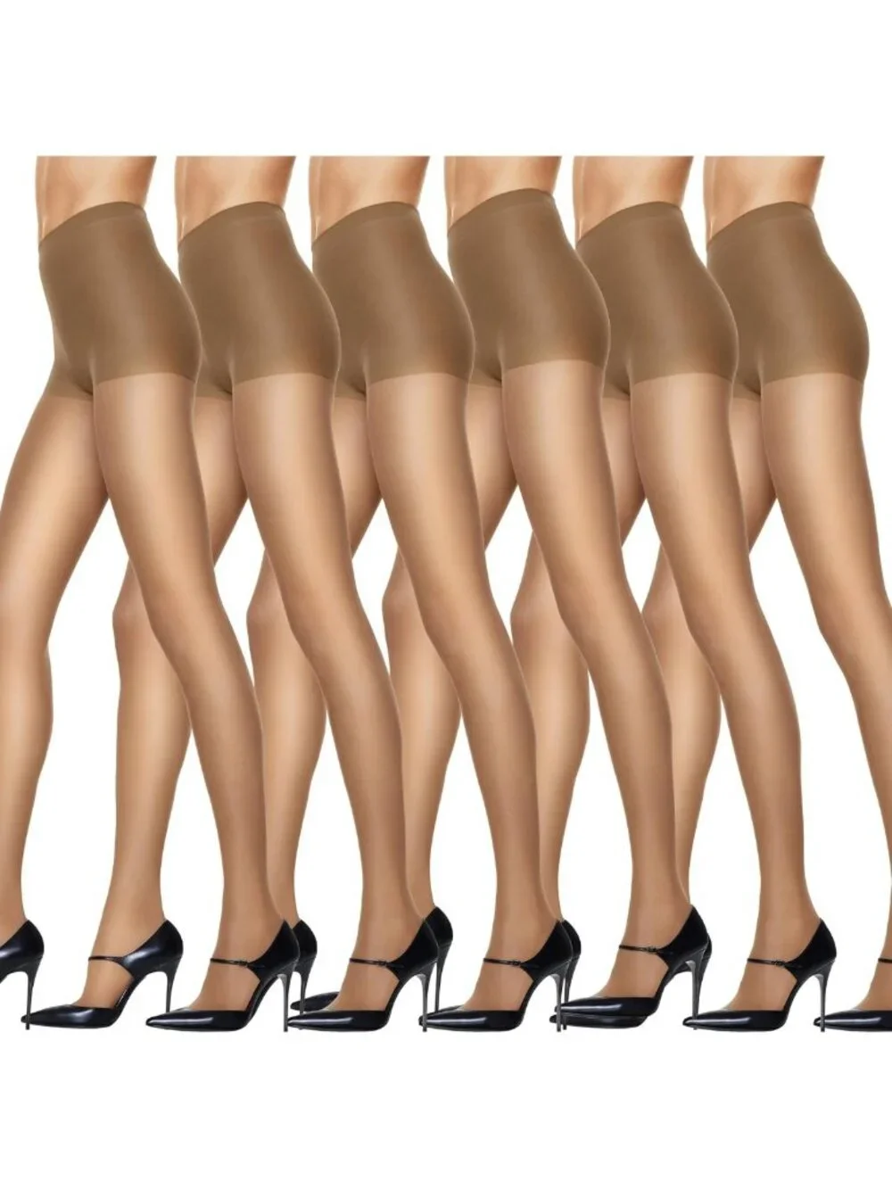 Silky Sheer Control Top Pantyhose with Reinforced Toe for Women - Comfortable